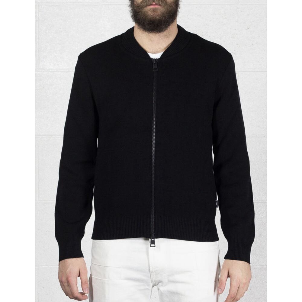 AMI Alexandre Mattiussi Cardigan Jacket Mens Large Black Full Zip Double Zipper